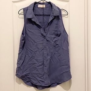 Side Stitch button up tank top